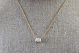 14k Yellow Gold Oval Fire Opal Slider Pendant Charm Chain Included