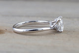 White Gold Solitaire 6.5mm Cushion Moissanite Diamond Engagement Ring M3081