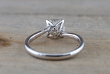 White Gold Solitaire 6.5mm Cushion Moissanite Diamond Engagement Ring M3081