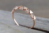 14k Rose Gold Infinity Twist Arrow Crossover Triangle Diamond Engagement Band Brilliant Cut