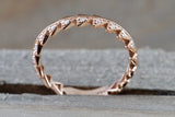 14k Rose Gold Infinity Twist Arrow Crossover Triangle Diamond Engagement Band ZigZag
