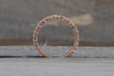 14k Rose Gold Diamond Band Ring 3/4 Engagement Wedding Love Promise Criss Cross Wave Staggered Up Down Art Deco Vintage Stack