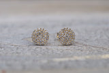 Round Pave Diamond Disc Studs
