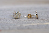 Round Pave Diamond Disc Studs