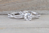 Wedding Set Solitaire Moissanite Diamond Engagement Ring M3085 B10002
