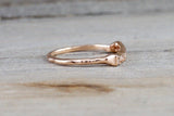 14kt Rose Gold Diamond Hammered Band Ring