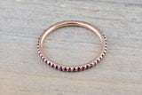 14k Rose Gold Purple Amethyst Dainty Eternity Band Ring