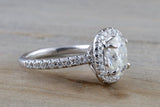 Moissanite 8x6mm Oval Diamond Halo Engagement Ring M3080