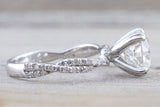 Brea 8mm Charles & Colvard Forever 18k Gold Twist Rope Diamond Ring Moissanite M3075