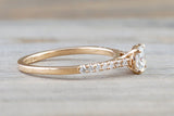 Forever One 14k Rose Gold Solitaire Cushion Moissanite Diamond Engagement Promise Ring Charles & Colvard 4.5mm