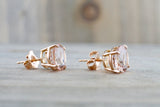 Rounds Morganite Studs 8mm