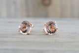 Rounds Morganite Studs 8mm
