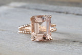 Split Shank Rope With an Emerald Morganite