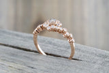 Vermont 14K Rose Gold Classic Chocalate Diamond Engagement Wedding Promise Vintage Classic Cute Ring Band Arch Shaped