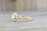 Vermont 14K Yellow Gold Classic Diamond Engagement Wedding Promise Vintage Classic Cute Ring Band Arch Shaped
