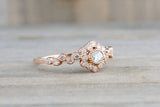 Vermont 14K Rose Gold Classic Diamond Engagement Wedding Promise Vintage Classic Cute Ring Band Arch Shaped