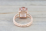 Rope Split Shank with an Oval Morganite