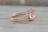 Rope Split Shank with an Oval Morganite