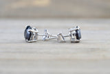 14k Solid White Gold Black Onyx Earring Studs Post Push Back Square