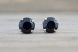 14k Solid White Gold Black Onyx Earring Studs Post Push Back Square
