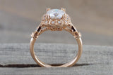 Clovis 6.5mm Charles Colvard Forever Brilliant Cushion Moissanite 14k Gold Ring M3078