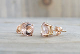 Rounds Morganite Studs 8mm