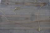 14k Yellow Gold Diamond Dainty Bow Pendant Necklace with Chain 16" 18"