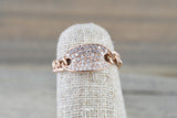 Oval Pave Diamond Tag Chain Link Ring