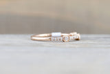 Square Shape and Round Diamond Band