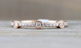 Square Shape and Round Diamond Band