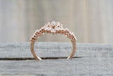 Vermont 14K Rose Gold Classic Chocalate Diamond Engagement Wedding Promise Vintage Classic Cute Ring Band Arch Shaped