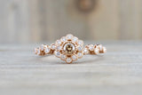 Vermont 14K Rose Gold Classic Chocalate Diamond Engagement Wedding Promise Vintage Classic Cute Ring Band Arch Shaped