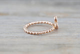 14k Gold Micro Pave Diamond Heart Bead Ring
