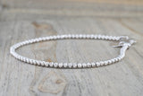 14k White Gold Bead Ball Diamond Cut Bracelet Dainty Love Gift Fashion