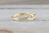 14k Yellow Gold 4 Open Heart Love Anniversary Promise Ring Band