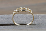 14k Yellow Gold 4 Open Heart Love Anniversary Promise Ring Band