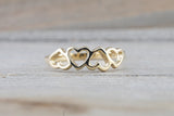 14k Yellow Gold 4 Open Heart Love Anniversary Promise Ring Band