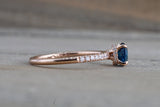 Hidden Halo Round London Blue Topaz Ring