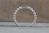 White Gold Diamond Bead Ring Space Bar