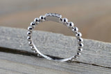 White Gold Diamond Bead Ring Space Bar