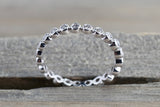 14k White Gold Round Cut Diamond Bezel Full Eternity Wedding Anniversary Promise Band Ring