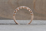 Round Cut Diamond in Marquis and Round Bezel Rope Twined Vine Ring