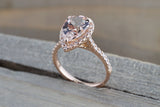 Gold Pear Halo Morganite Diamond Halo Ring Large ASPER1430056