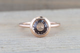 14k Rose Gold Round 7mm Mortganite Solitaire Bezel Engagement Wedding Anniversary Ring