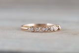 18k Rose Gold Diamond Pear Round Shape Diamond Wedding Anniversary Love Band Ring