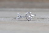 18k White Gold Diamond Key Fashion Ring Love
