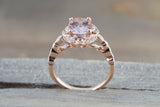 Art Deco Oval Halo Morganite Ring ASPER1430025