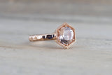Hexagon Morganite Ring