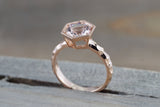 Hexagon Morganite Ring