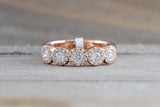 Diamond Halo 5 Stone Anniversary Band